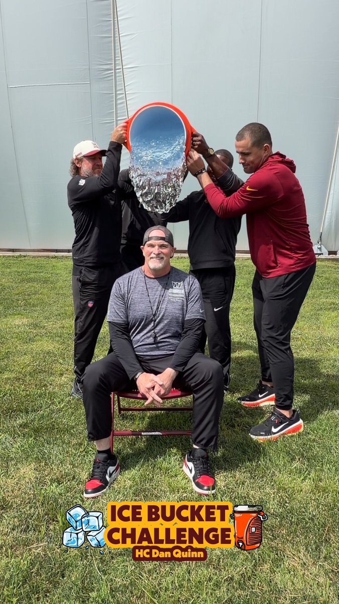 HC Dan Quinn took on the ALS Ice Bucket Challenge in support of Chris Johnson, Steve Gleason - "Live Impossible", Tim Green and everyone affected by ALS Atlanta Falcons | NFL