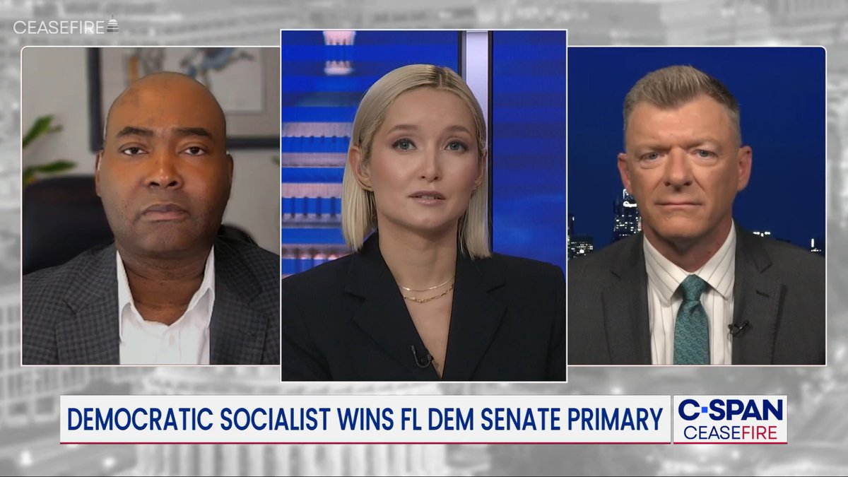 Ceasefire Jaime Harrison on DSA candidates: "I think we are a big tent party...it's finding that coalition that can govern..." Marc Lotter: "What they're going through is the same thing that we went through...in 2016." Dasha Burns hosts - 7pm ET on C-SPAN