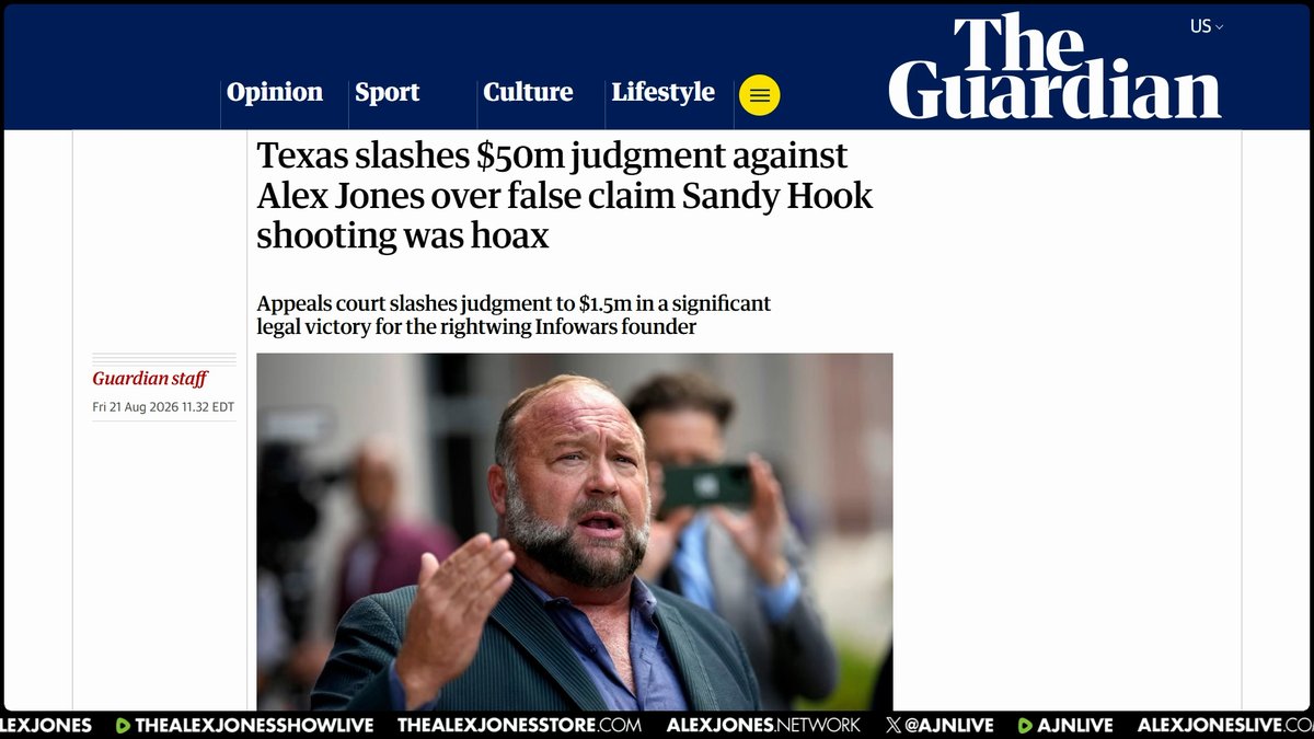🚨BREAKING EXCLUSIVE: Texas Appellate Court Overturns Alex Jones/Sandy Hook Show Trial Verdict! In The Unanimous Verdict By Democrat Judges, The Court Stated No Evidence Was Shown That Jones Or His Supporters Committed The Acts That Are Claimed Jones & His Legal Team Now Intend To Take What Remains Of The Judgment That Was Cut From $50 Million To $1.5 Million To The Texas Supreme Court Ongoing Legal Actions By Jones Against The Deep State Lawfare Operation Are Ongoing & Bearing Fruit This Is A MASSIVE VICTORY For The 1st Amendment! 🔴WATCH/SHARE ALEX JONES LIVE NOW: