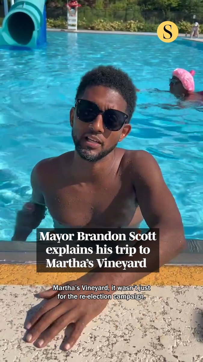 Mayor Brandon Scott explains why he traveled to Martha's Vineyard earlier this month while he was attending a water aerobics class to promote city pools and programming for older residents. 🎥: Chevall Pryce, The Baltimore Sun