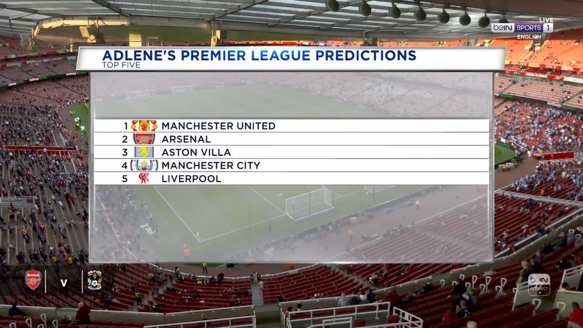 Manchester United to finish top? 👀 Who will finish in the top five? 🤔 Sunderland to go down? ⬇️ Adlene GUEDIOURA and Philippe Senderos provide their Premier League predictions 🔮 #beINPL | #PL