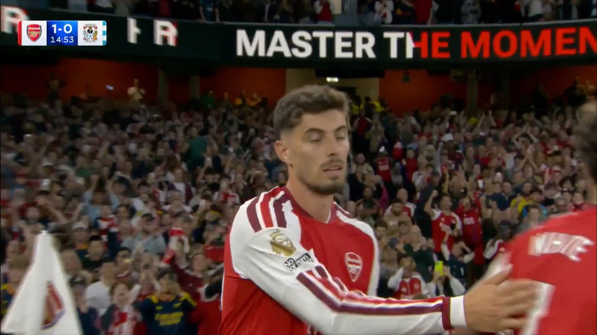 "The champions are on their way!" Kai Havertz sweeps home from the edge of the box to give Arsenal an early lead against Coventry 👏