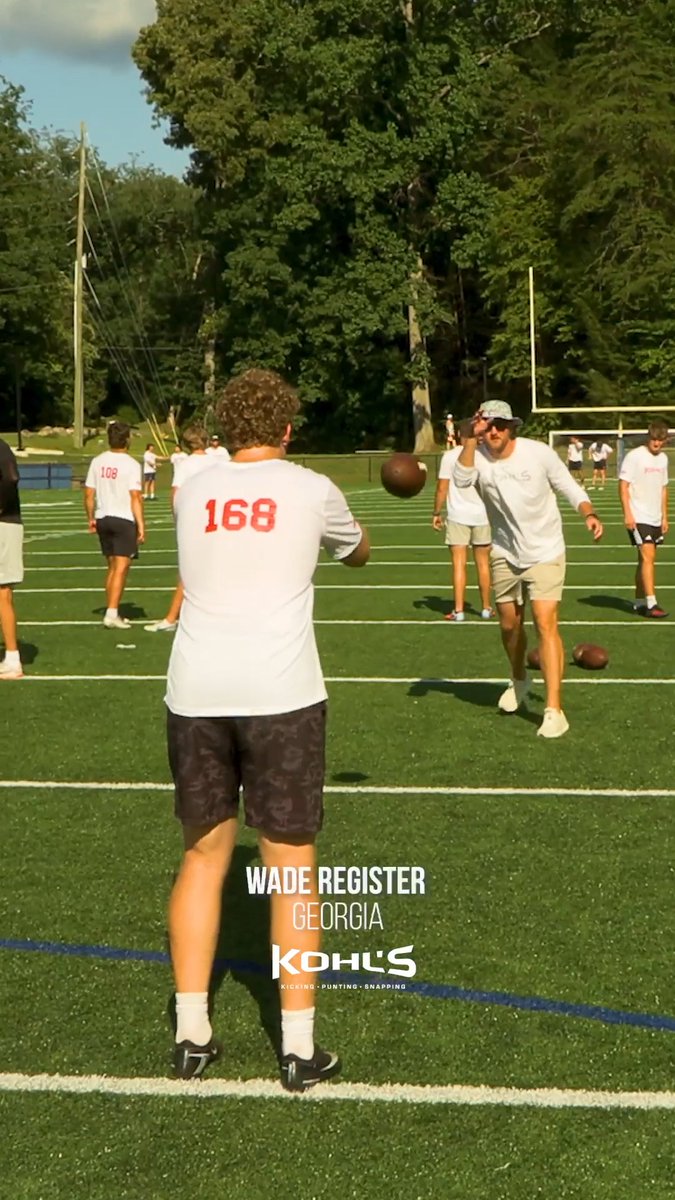 Georgia's freshman punter hit some BIG footballs this summer. #KohlsElite Wade Register | Georgia Football 📍 2026 Kohl's College Elite Camp