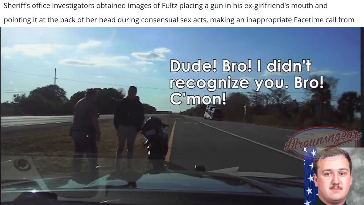 The 2025 Brevard County, FL "Deputy of the Year," Michael Fultz, has resigned following his *LATEST* infraction with the law. Here you can see him being pulled violating Florida's "super speeder" law (50+ MPH over the limit) then nothing happening to him as he's an armed agent of the state and they're never held accountable unless the public exposes their crimes - so here you go. After the public started asking information about the video below, an internal investigation was conducted and he resigned after what it uncovered. The list of what they found is long but one of the items investigators uncovered were multiple images of him having sex with women whilst holding a gun to their head and/or with the muzzle of the gun in the woman's mouth. Distrust the government, at all levels, accordingly... #cops #police #corruption #crime #florida #brevardcounty #FloridaMan #3rdWorld #decay #FailedState #SpaceCoast
