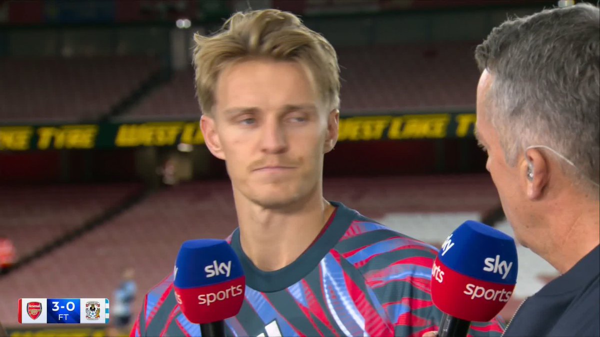 "I think we can do even better to be fair" Martin Odegaard reflects on Arsenal's win over Coventry in the first game of the season 💭