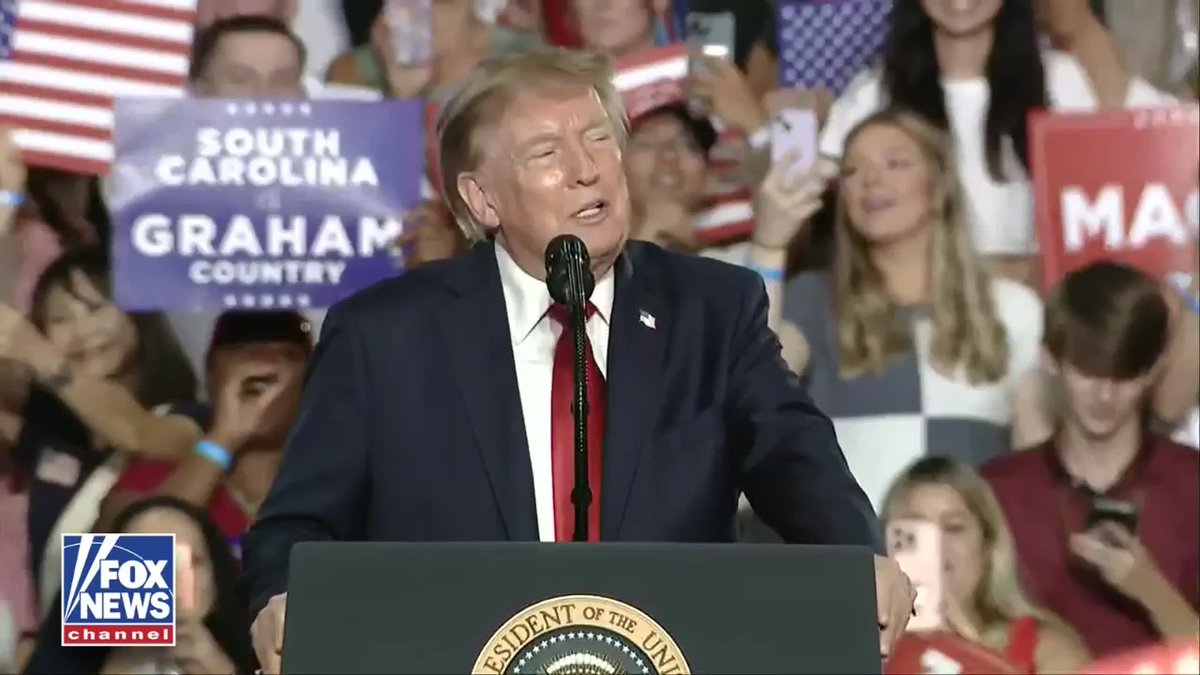 President Trump makes a promise to South Carolina voters ahead of the key runoff race to fill the seat left vacant following the death of Sen. Lindsey Graham. Trump throws his support behind Graham's sister, Darlene, and offers voters a deal if she wins: he'll return to Myrtle Beach and take on the area's best golfer in a match. "If Darlene wins, I'll come down and play the best golfer in Myrtle Beach in a match, and we'll see who wins." The remarks come as Trump rallies support for Darlene Graham in the closely watched race to succeed her brother.
