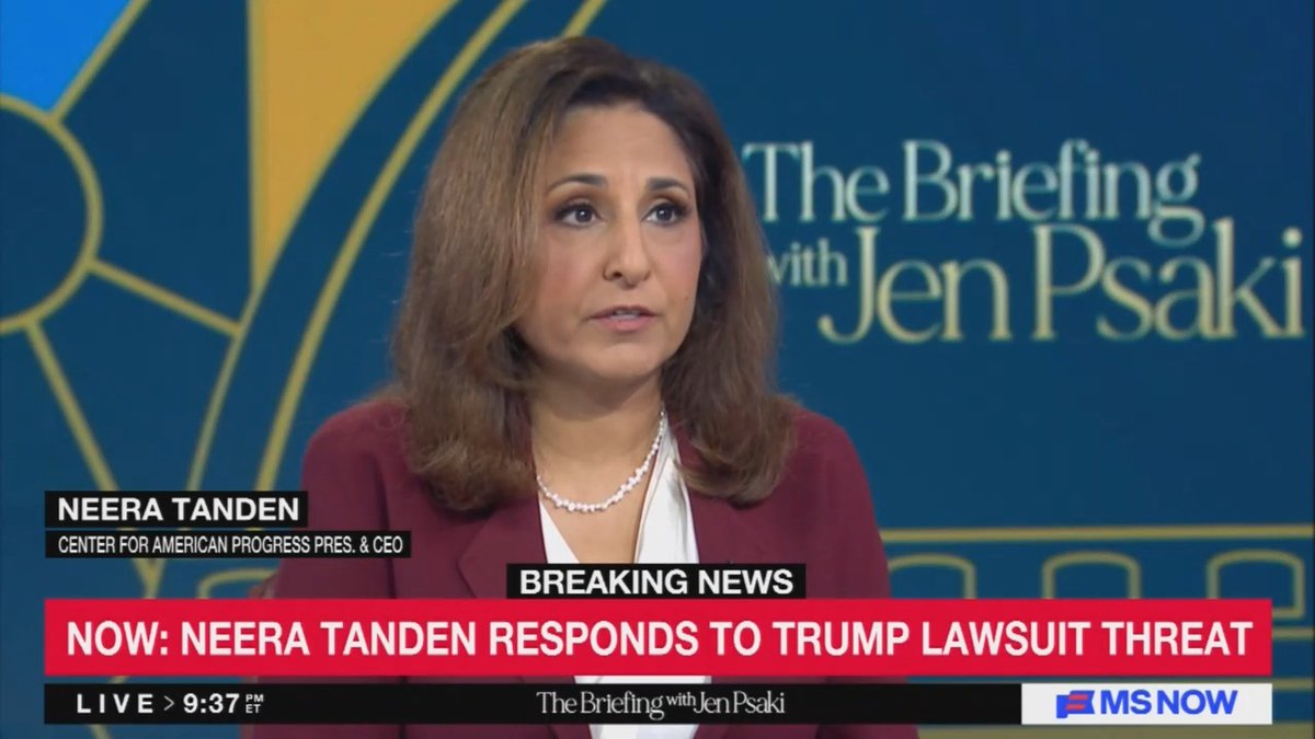 Neera Tanden: It is anti-democratic that facts inconvenient to the administration are considered defamation to the president.