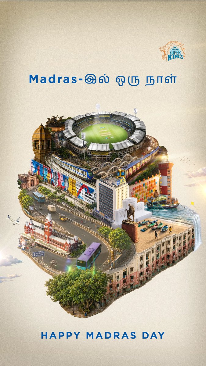 To the city that feels like home To the city that makes you feel like you belong To the city that feels like yours Happy 387 to you, Madras! 💛 #MadrasDay #WhistlePodu
