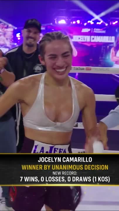 オラスクアガの彼女 カマリロ選手 3-0判定勝利🏆🔥 喜びのダンス💃にレフェリーも巻き込まれる笑😆。 おめでとうございます。2年前プロに転向してから7勝目かな?