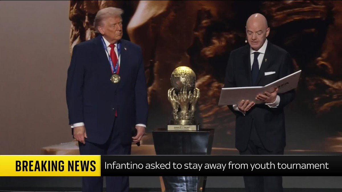 BREAKING: FIFA president Gianni Infantino has been asked to stay away from a youth tournament this weekend in a sign of deepening divisions caused by his attempted World Cup sell-off, Sky News exclusively has learnt. Rob Harris reports | 📺 Sky 501/YT