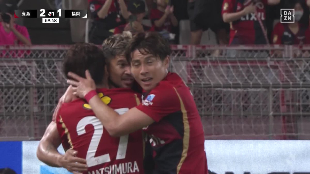 絶好調のエースが3戦連発🔥🔥🔥 ロングカウンターからレオ セアラの逆転弾! 起点となった柴崎岳が感情を爆発させる💥 🏆明治安田J1リーグ第3節 🆚鹿島×福岡 📺 #DAZN配信中 #だったらDAZN