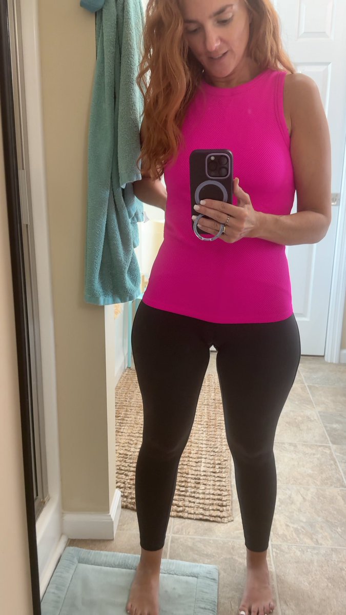 Loving this pink tank!