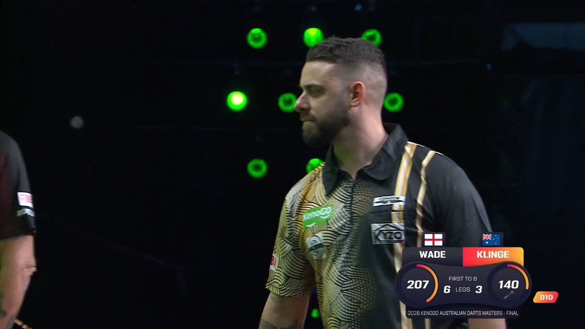 KLINGE FIGHTING BACK! Brody Klinge isn't going down without a fight! The Australian hits back with a superb 140 finish to reduce the arrears to 6-4! #AusDarts | Final 📺