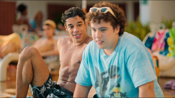 Hiding from the world while on summer break, Felipe's life is turned upside down when his childhood crush, Caio, moves in. HERE THE WHOLE TIME, starring Miguel Lallo and Diego Lira, is now on Netflix.