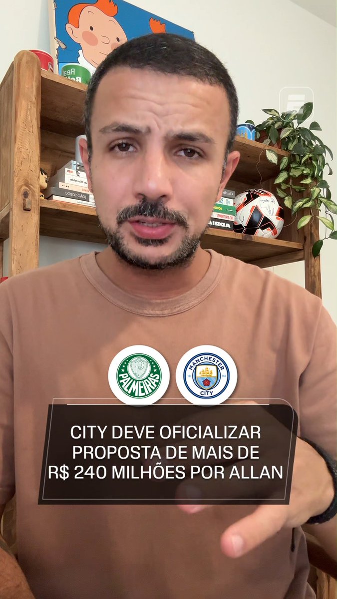 NEGOCIAÇÕES ESQUENTANDO! Segundo informações do nosso repórter Bruno Andrade, o Manchester City deve oficializar em breve uma proposta de 40 milhões de euros + bônus em metas pelo atacante Allan Elias, do Palmeiras! Vale a pena vender, torcedor? #FutebolNaESPN #Palmeiras
