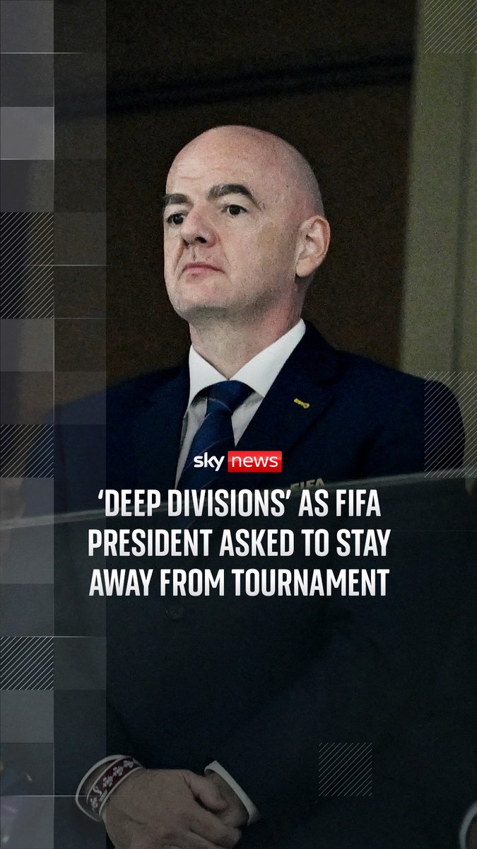 Gianni Infantino has been asked to stay away from a youth football tournament in a sign of deepening divisions caused by his attempted World Cup sell-off, Sky News has learnt. The FIFA president was told in a letter on Friday by the region's football leadership that his presence at the event in the Dominican Republic this weekend would 'undermine' the children's matches. Sky's Rob Harris reports. 🔗
