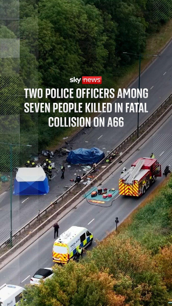 Seven people, including two serving Cleveland Police officers, have died following a car crash near Middlesbrough. The Volkswagen Passat was travelling the wrong way down the A66 when it hit the police vehicle, which the IOPC says it understands officers identified as a "suspicious vehicle and a pursuit began." 🔗