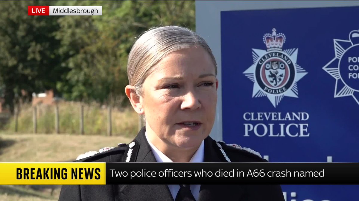 BREAKING: "This is an incredibly sad day for Cleveland." Cleveland Police Chief Constable Victoria Fuller has named the police officers who died in this morning's crash on the A66 near Middlesbrough, which killed seven people. 📺 Sky 501, Virgin 602