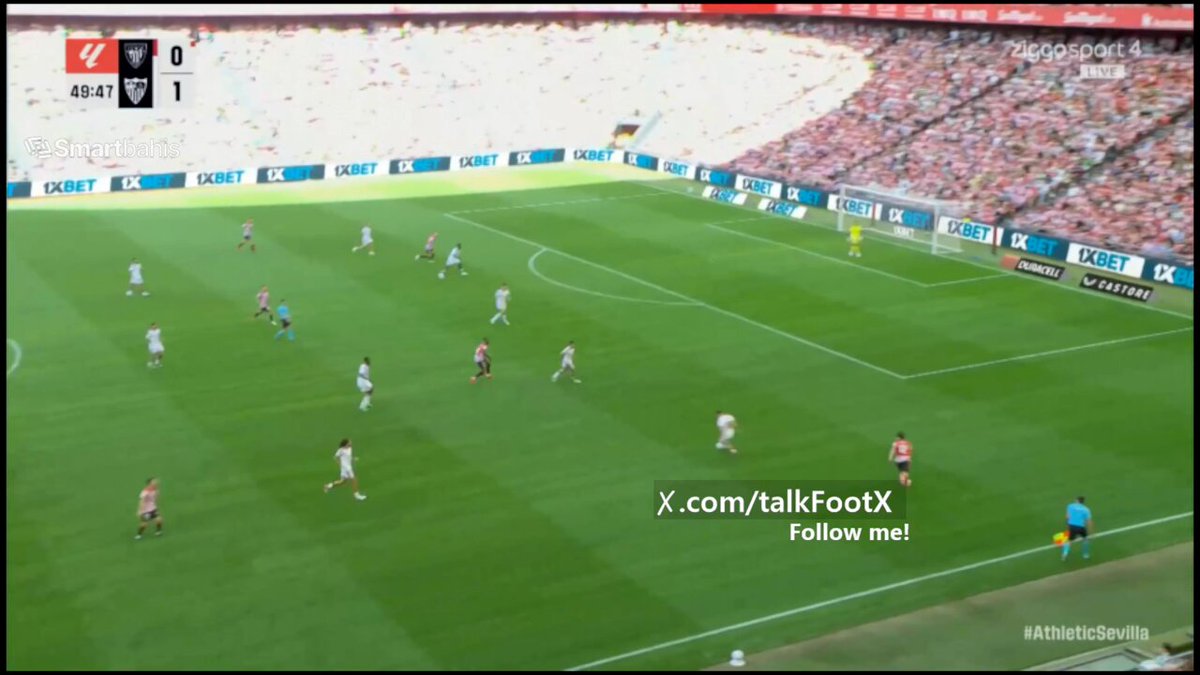 🚨 Sevilla hit the opponent on the counter, and Chidera Ejuke scored with a wonderful chip. 🇪🇸 Athletic Club 0-2 Sevilla