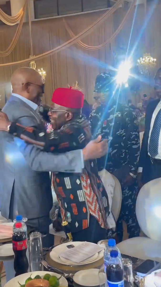 Between Governor Alex Otti, governor Babajide Sanwo-Olu and Mr. Tony Elumelu at an event today in Lagos