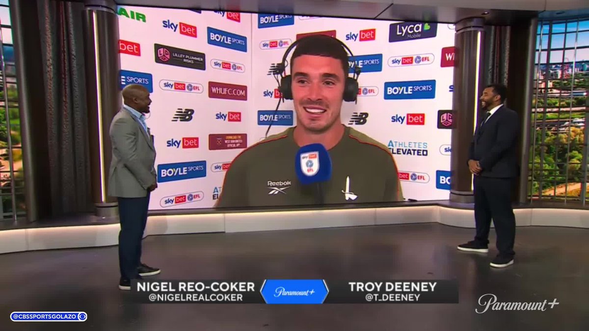 "Make that 2 in 2, I feel like Troy Deeney." 🤣 Charlton captain and goalscorer Lloyd Jones speaks to Nigel Reo-Coker and Troy Deeney after leading his side to a 2-1 win over West Ham 👏 Catch the EFL on Paramount+ 📺