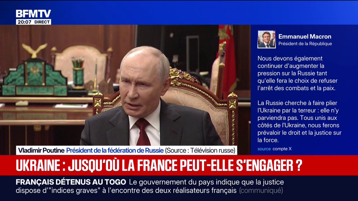 Guerre en Ukraine: "L'Ukraine a ouvert la boîte de pandore", lance Vladimir Poutine