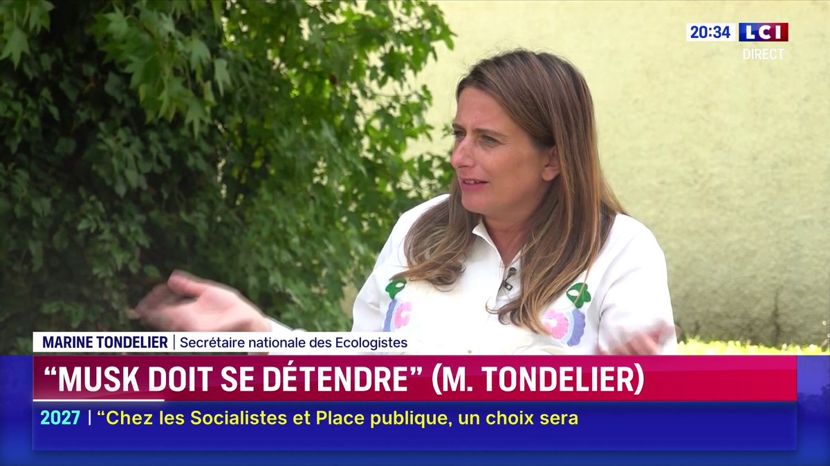 🗣️ Marine Tondelier se dit favorable à l’interdiction de X en France, face à Darius Rochebin sur LCI