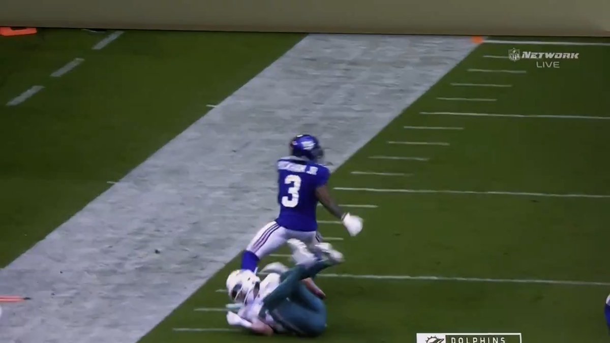 FIRST CATCH: Here is OBJ's 1st catch in the #Giants 2nd preseason game vs the #Dolphins. This reception set up the 13yrd TD run by Devin Singletary that put #NYG up 17-0 in this game.
