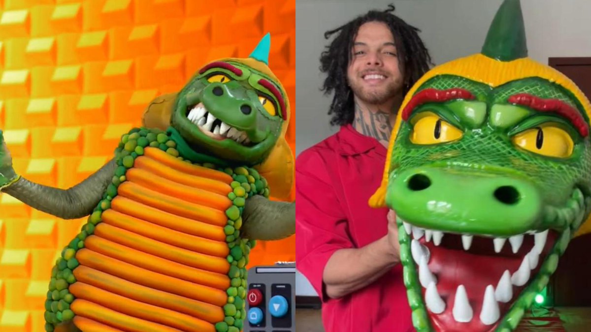 A Globo deveria ter vergonha em ter colocado essa Cuca toda deteriorada no ar. Esse artista recriou de forma bem fiel a cabeça da fantasia de 2001 artavés de impressão em 3D e incrível. #Caldeirão #CaldeirãoComMion #Cuca #SitioNoGloboplay #SitioDoPicapauAmarelo