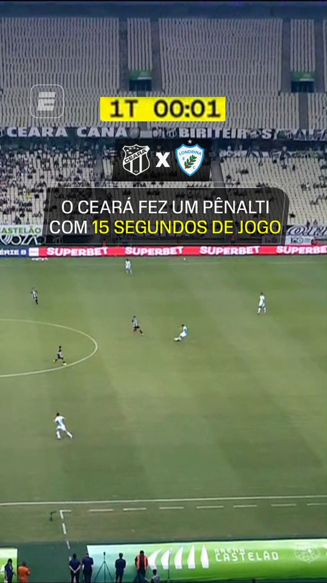 GENTE, QUE LOUCURA FOI ESSA AQUI? 😱 Matheus Nogueira dominou errado e cometeu pênalti com 15 SEGUNDOS DE JOGO! O Londrina aproveitou a chance e abriu o placar contra o Ceará! Assista à Série B pela ESPN no Plano Premium do #DisneyPlus #SerieBNaESPN #SerieB