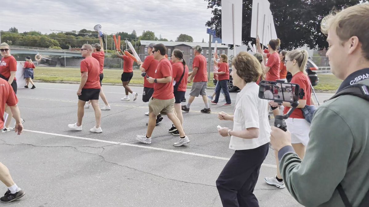 Watch Maine Susan Collins for Senator run in Madison-Anson annual parade today. She told us NEWS CENTER Maine, among other things, she won't be attending Veep JD Vance rally in Brewer, ME, Monday; she opposes new Trump-Canada tariffs and Trump-USPS scheme to curtail mail-in voting.
