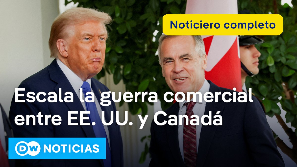 🔴 DW Noticias 22 de agosto: Escala la guerra comercial entre EE. UU. y Canadá Ottawa responderá "dólar por dólar" a los aranceles de Washington. El fracaso de las negociaciones comerciales entre EE. UU. y Canadá provoca que entren en vigor los aranceles impuestos por Washington del 50 %. El primer ministro canadiense, Mark Carney, afirmó que cambios de última hora planteados por EE. UU. impedieron el entendimiento. La Casa Blanca, por su parte, responsabiliza a Ottawa.