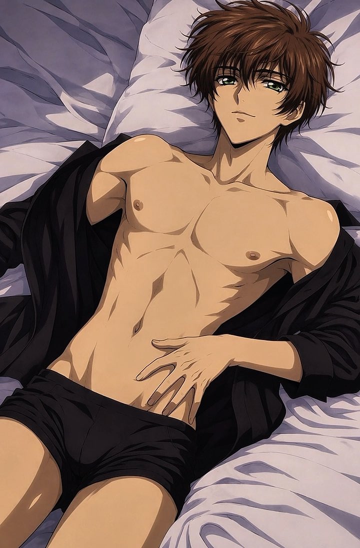 Rise and… shine Suzaku 😏 #枢木スザク #SuzakuKururugi #枢木朱雀 #yaoi #AIArtworks18 #AIBL
