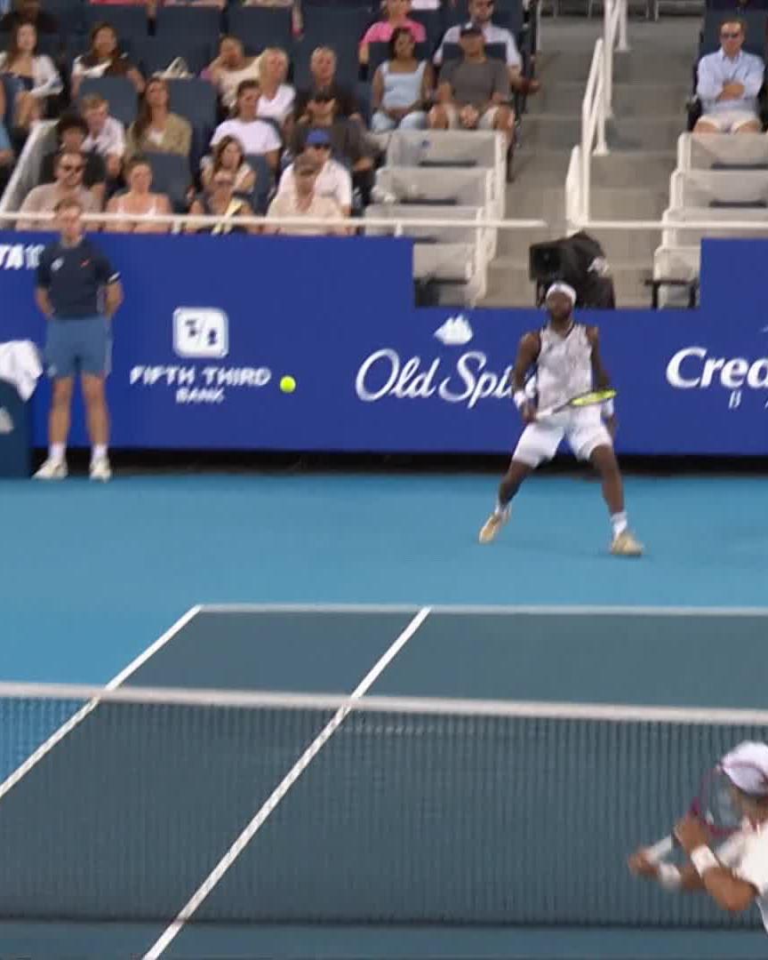 So clutch 😎 Frances Tiafoe saves set point vs Nakashima #CincyTennis