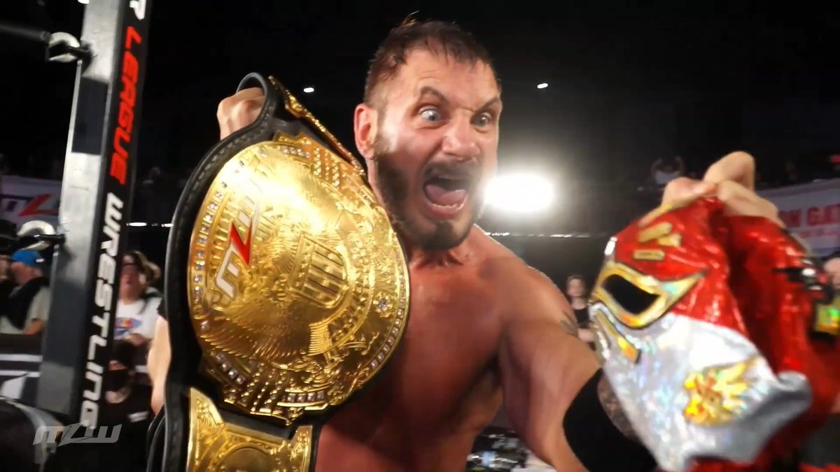 “The greatest man who ever lived” managed to successfully defend against BOTH Mistico AND Averno! Here is your winner, and still your MLW National Openweight Champion, Daniel Healy! 👊