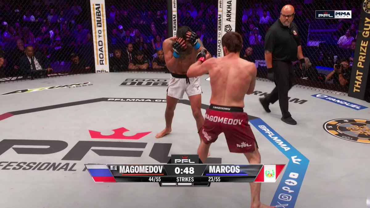 PFLハイライトです🧑💻 ダニエル・マルコス、マゴメド・マゴメドフに3R TKO勝利!! #PFLTampa