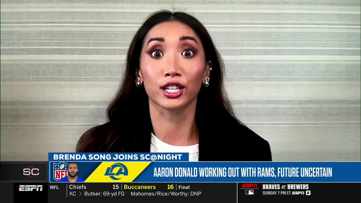 "I'm a couch analyst, okay. ... I will tell you all the reasons why we're the best team and why your team is not going to win." 😂 Los Angeles superfan Brenda Song joins SportsCenter 🌴
