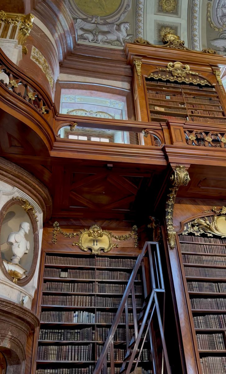 ผมเดินไปหอสมุด state hall of the Austrian อายุ 658 ปี ตั้งแต่สมัยดยุคอัลเบรชท์ที่ 3 สวยมากกก สวยตะโกน สวยเหมือนหลุดมาจากเทพนิยาย รู้สึกคุ้มค่ามากที่เดินจากจตุรัสไป เวียนนาครึกครื้นคนเยอะ มีรถม้าวิ่งรอบ ก็ได้บรรยากาศดี ยังเป็นสถาปัตย์เก่า ไวบ์ดีมาก ควรค่า⚰️⏳