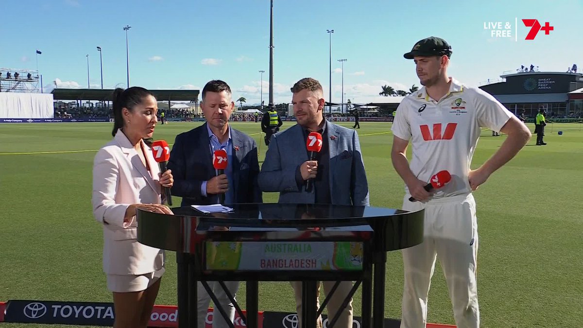 Aaron Finch: "What changed within your game from Shield cricket to Test cricket, that you thought you had to take back and rejig again?" Cam Green has the answer to that and much more in our chat with him #AUSvBAN