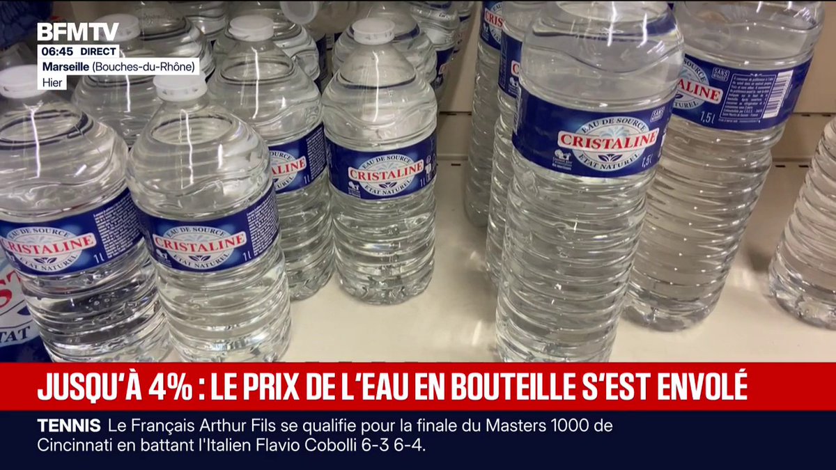 Le prix de l'eau en bouteille en hausse de 2 à 4% depuis le début de l'été, conséquence de la guerre au Moyen-Orient