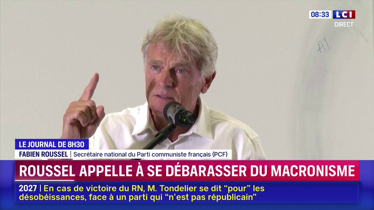 Présidentielle : "Cette rentrée 2026 doit être celle de toutes les colères", déclare Fabien Roussel, secrétaire national du Parti communiste français. 👉 L'élu s'exprimait hier depuis Toulouse, où se tiennent les universités d'été du PCF.