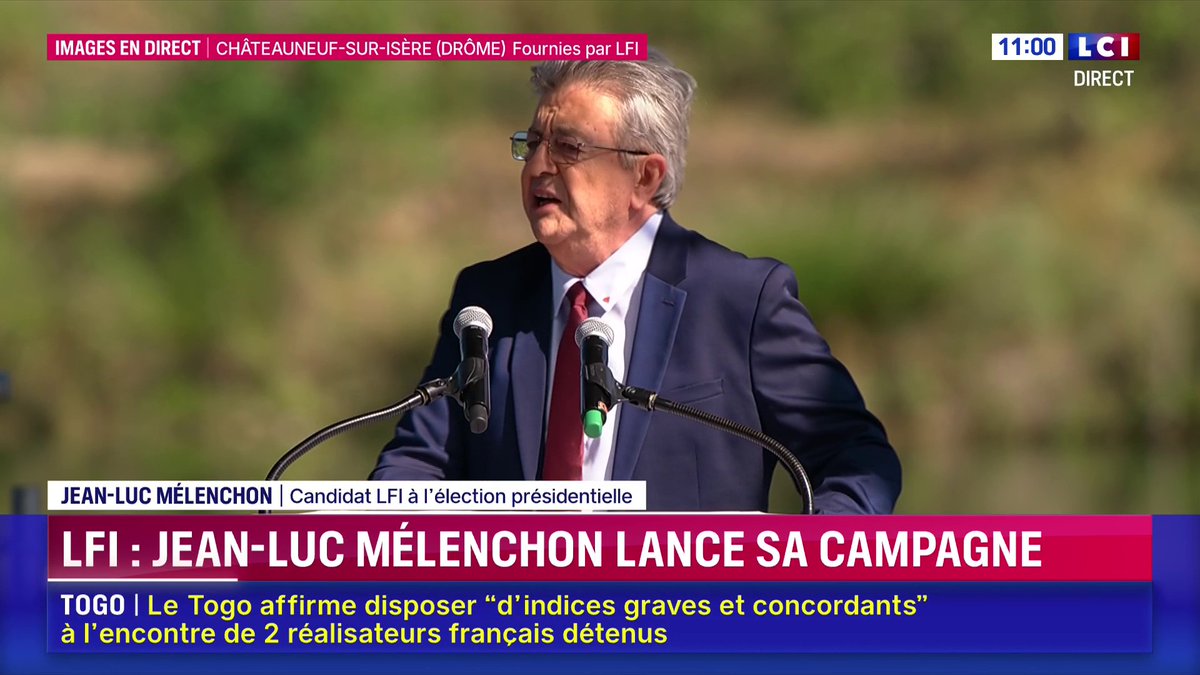 🔴 Présidentielle : "La victoire est possible", affirme Jean-Luc Mélenchon 👉 Le candidat à la présidentielle de La France insoumise s'exprime depuis la Drôme pour clôturer les universités d'été du parti.