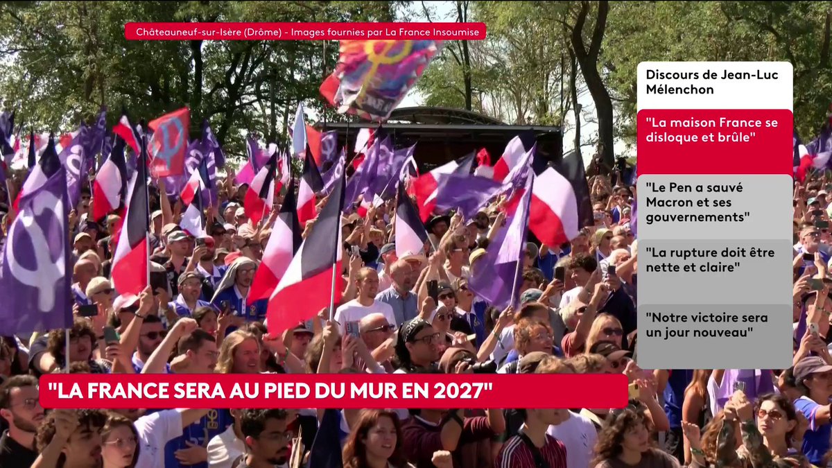 🔴 🗣 Jean-Luc Mélenchon promet que sa victoire sera un "jour nouveau" pour la France et dans le monde. Son discours est terminé, le temps de chanter un couplet de La Marseillaise, et de L'Internationale. #canal16 #AMFIS2026