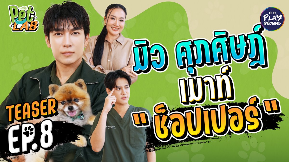 อีพีนี้ ‘ #มิวศุภศิษฏ์ ’ มากับ ‘น้องช็อปเปอร์’ น้องหมาไม่กัด แค่แยกเขี้ยวเฉยๆ วันแผ่นดินไหวน้องผ่าตัดอยู่ มิวร้องไห้เลย แล้วน้องช็อปเปอร์ มองเห็นกุ๊กกุ๋ จริงไหม? พรุ่งนี้ 6 โมงเย็น ใน #PetLab 🐾 ทาง Youtube #OnePlayground #หมอไม้เอก และ #พี่ต้องCEOพอดี้ #หมาแมว #สัตว์เลี้ยง