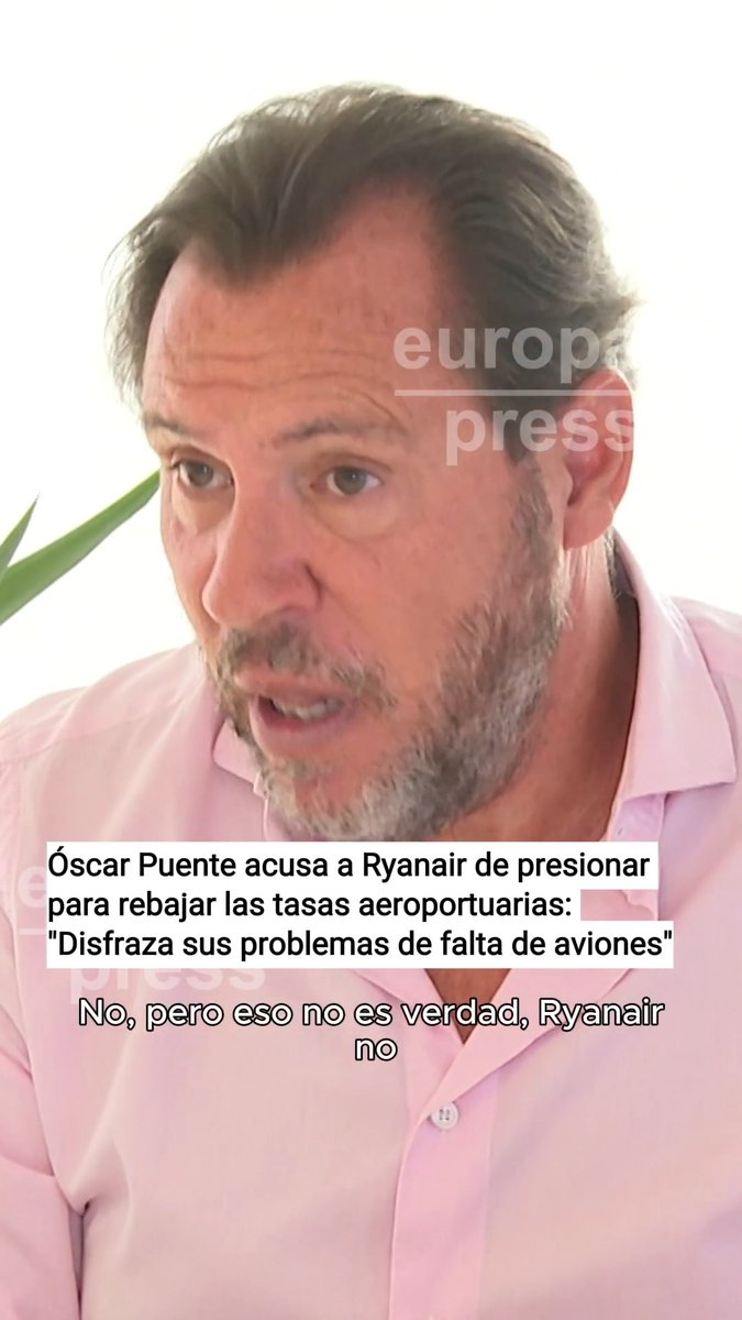 Óscar Puente acusa a Ryanair de utilizar la falta de aviones como presión para conseguir una rebaja de las tasas aeroportuarias: "Es una dinámica empresarial que disfraza sus problemas para introducir presión"