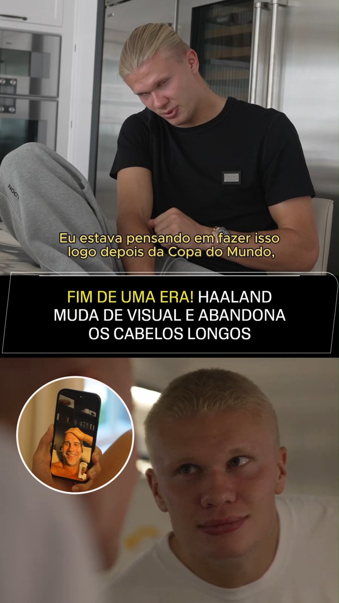 Esse vídeo tem muitas camadas! KKKKKKKKK Haaland cortou o cabelo, revelou a música que deseja ouvir da torcida do Manchester City, ligou para os amigos e ainda levou um fecho do Ibrahimović. 😂😂😂 E aí, fã de esportes, o que você achou do novo visual do norueguês? 🎥: YouTube/erling Assista a Manchester City x Bournemouth AO VIVO pela ESPN, no Plano Premium do #DisneyPlus #FutebolNaESPN #PremierLeagueNaESPN #ManchesterCity