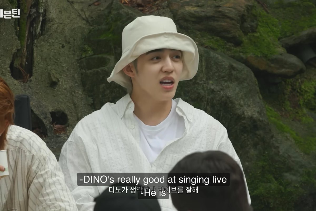 🍒 to 🦦: dino’s really good at singing live. he is the exact. he’s the textbook example. scoups reaction for dino’s zero.