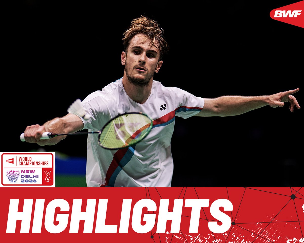 Title on the line as Kodai Naraoka 🇯🇵 contends against Alex Lanier 🇫🇷. #BWFWorldChampionships #NewDelhi2026