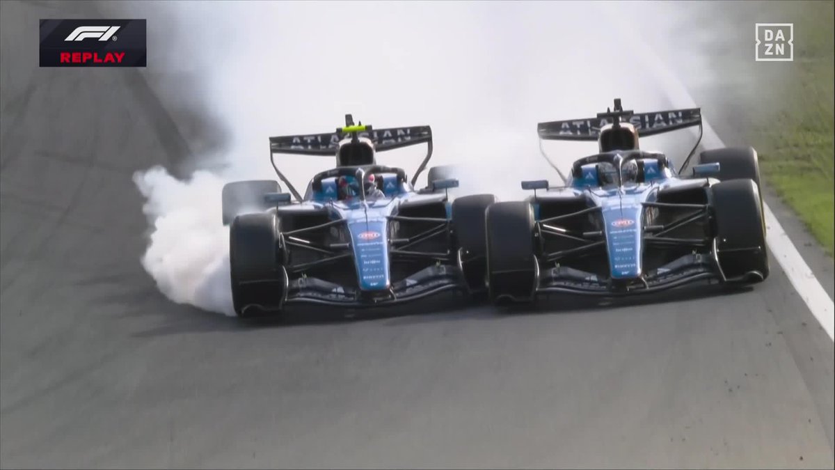 El toque entre Sainz y Albon que ha dejado KO a Alex y por el que Carlos ha sido sancionado con 10 segundos #DutchDAZNF1 🇳🇱