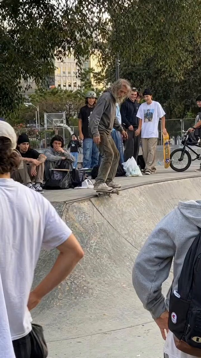 "Age is just a number… and this legend just proved it. 🛹🔥"